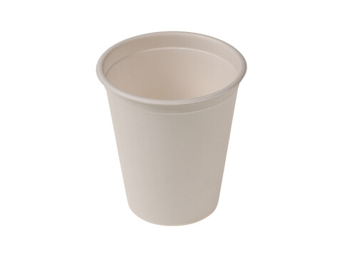 Zuckerrohr Kaffeebecher weiß 200ml/8oz, Ø 80 mm