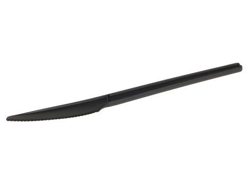 Bio Mehrweg-Messer schwarz 16,5 cm CPLA, kompostierbar Muster (1 Stck)