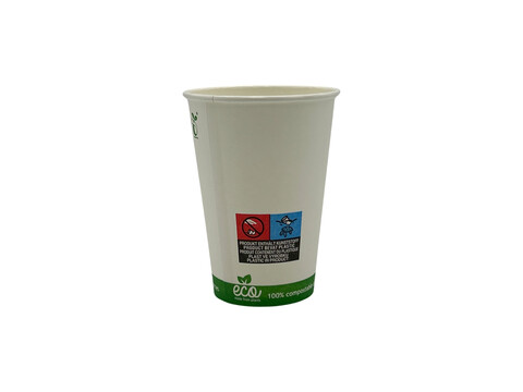 Bio Kaffeebecher ECO 400ml/16oz,  90 mm Karton (1.000 Stck)